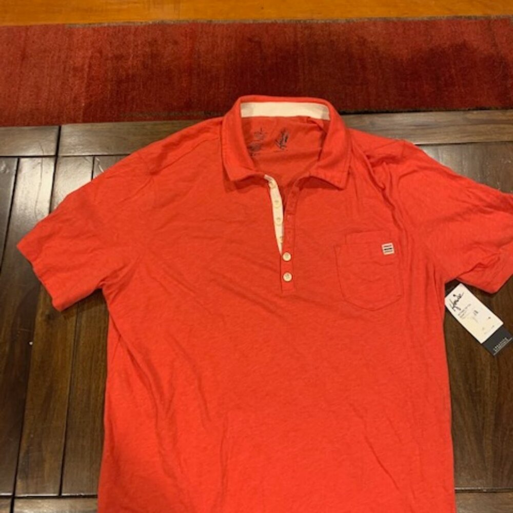 Men's Howe Creative Workforce solid Red/Orange Polo Shirt - Large